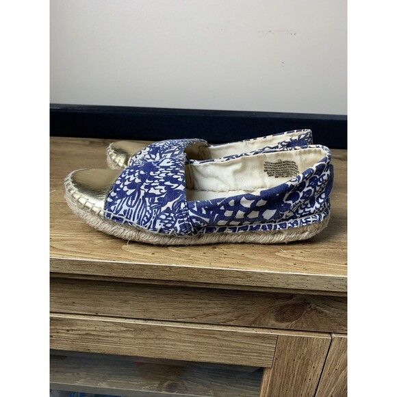LILLY PULITZER  X Target Espadrilles Flats Size 7.5 Women’s Blue Nautical READ - Picture 8 of 14